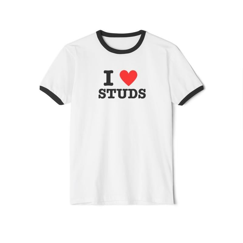 I <3 Studs Ringer Tee Hoodie, Sweatshirt | GrindPrints.com