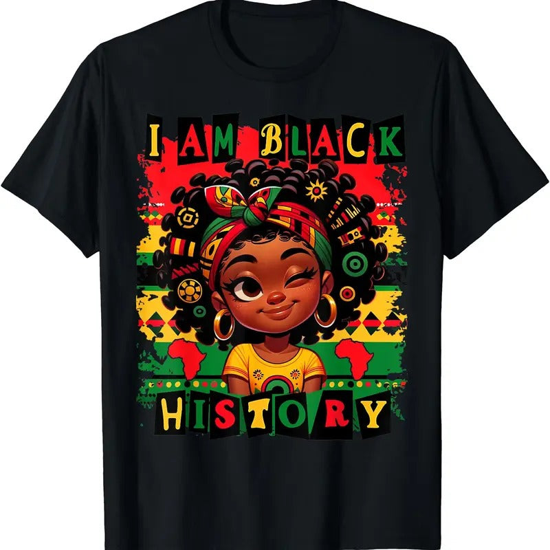 I Am Black History Month Black Melanin Girls T-Shirt | Unisex cotton tee Gifts, Crewneck Hoodie, Sweatshirt | GrindPrints.com