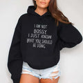 I Am Not Bossy I Just Know What You Should Be Doing Letters Hoodie Casual Street Style Fleece Pullover Hooded Sweatshirt...