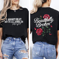 I Am Not Okay But Its All Gonna be Alright Tee Pure Cotton Casual Street Style Crew Neck Short Sleeve T-Shirt Tops Trendy...