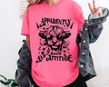 I Apparently Have Attitude - Snarky T-shirt. Graphic of a Highland Cow. Hoodie, Sweatshirt | GrindPrints.com