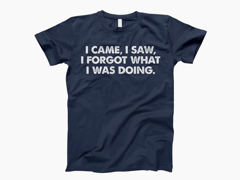 I Came I Saw I Forgot What I Was Doing Shirt, Sarcasm Funny Tee, Mental Health Tee, Funny Saying Quotes, Unisex T-Shirt,...