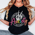 I Came I Saw I Had Anxiety Coquette Bow Shirt, Mental Health Shirt, Funny Bright Doodle, Sarcastic Skeleton Shirt, Funny...