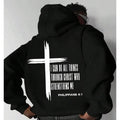 I Can Do All Things Through Christ 2 Siđed  Hoodie, Faith Shirt Casual Street Style Fleece Pullover Hooded Sweatshirt...