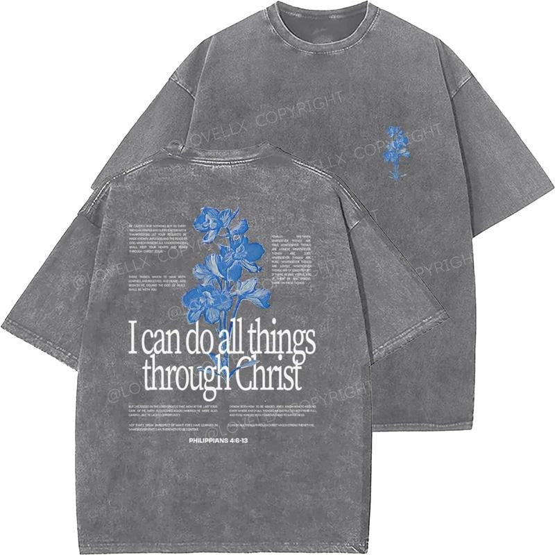 I Can Do Things Through Christ Washed Christian Vintage 90s Top Womenswear Cotton Mineral Color T-Shirts, Hoodie, Sweatshirt