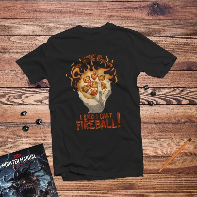 I Cast Fireball DnD Shirt | Dungeons & Dragons | Gifts for geeks | Dungeon master (dm) gifts | Geeky dnd shirt | D20 |...