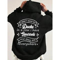 I Do Not Have My Ducks in a Row Funny Hoodie Casual Street Style Fleece Fabric Pullover Hooded Sweatshirt for Women for...