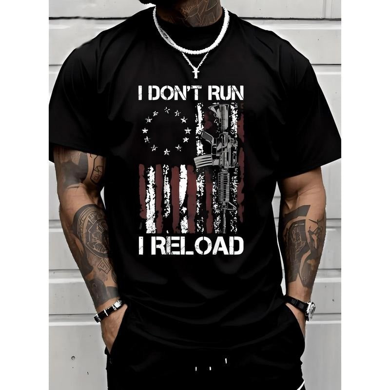 I Don't Run I Reload Gun American Flag Patriots T-Shirt Made In USA Hoodie, Sweatshirt | GrindPrints.com