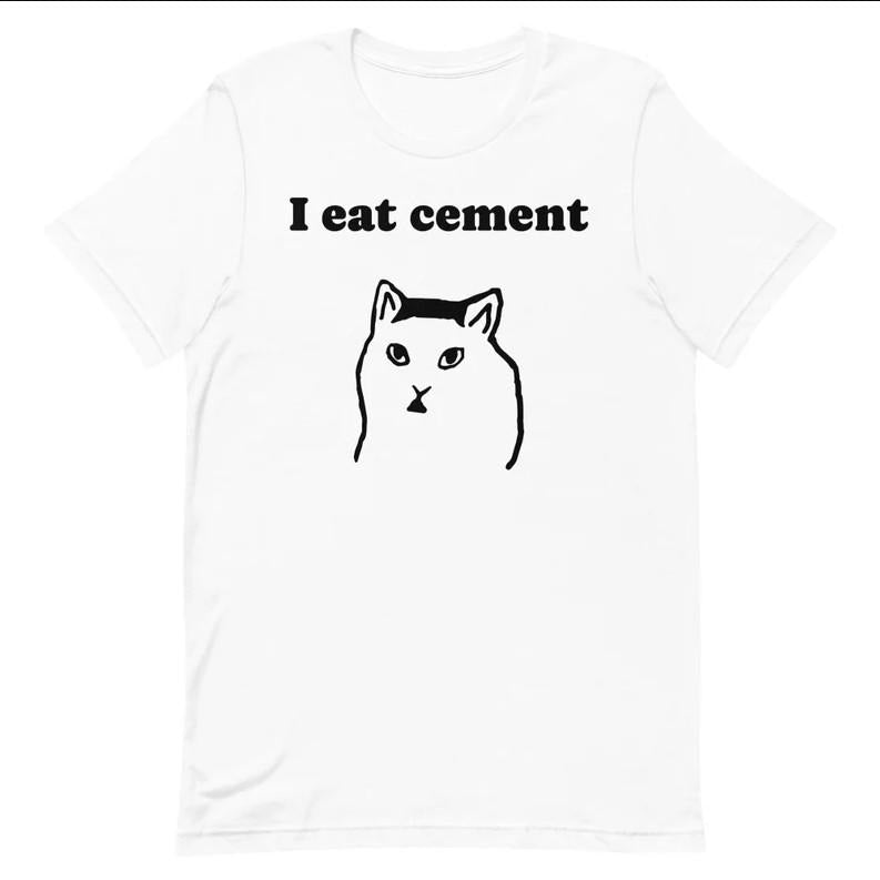 I Eat Cement Cursed Cat, Funny Meme Shirt, Ironic Shirt, Cat Lover Gift Hoodie, Sweatshirt | GrindPrints.com