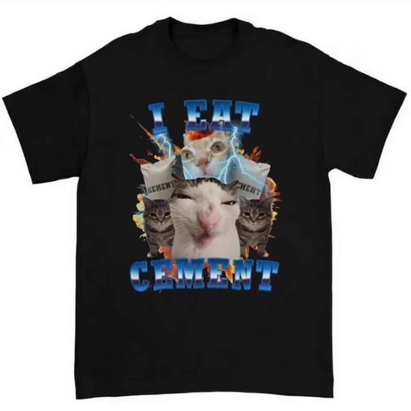 I Eat Cement Funny Cat Meme T-Shirt Featuring Hilarious and Unhinged Design Hoodie, Sweatshirt | GrindPrints.com