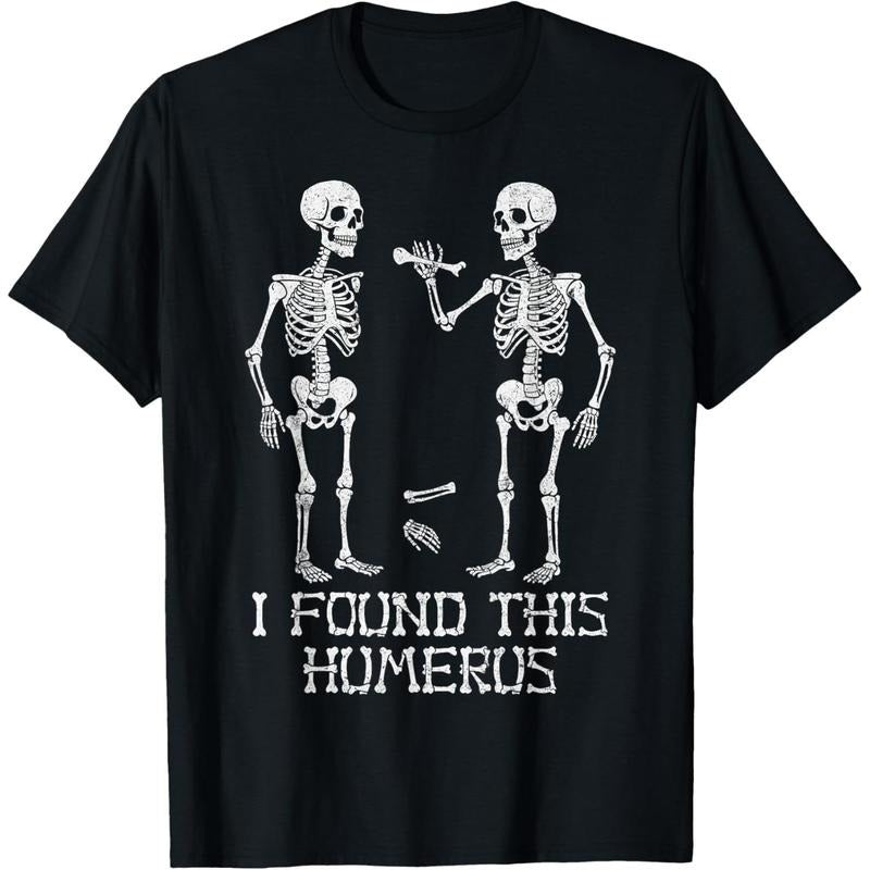 I Found This Humerus Funny Skeleton Halloween Humorous T-Shirt made in usa Hoodie, Sweatshirt | GrindPrints.com