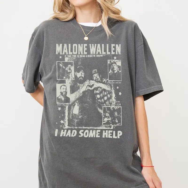 I Had Some Help shirt, Country Music shirt, Posty Wallen shirt, It takes two to break a heart in two shirt Hoodie, Sweatshirt