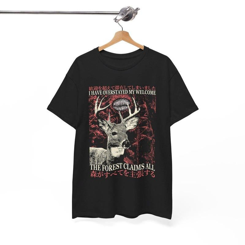 I Have Overstayed My Welcome Vintage Japanese Deer T-Shirt Hoodie, Sweatshirt | GrindPrints.com