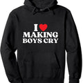 I Heart Making Boys Cry Funny Red Heart Love Hoodie | Unisex Hooded Sweatshirt T-Shirts | GrindPrints.com