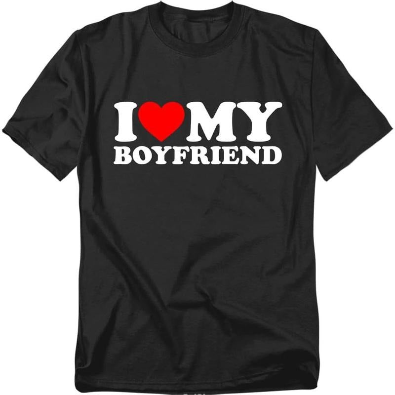 I Heart My Boyfriend Unisex Adult T Shirt Black made in usa Hoodie, Sweatshirt | GrindPrints.com