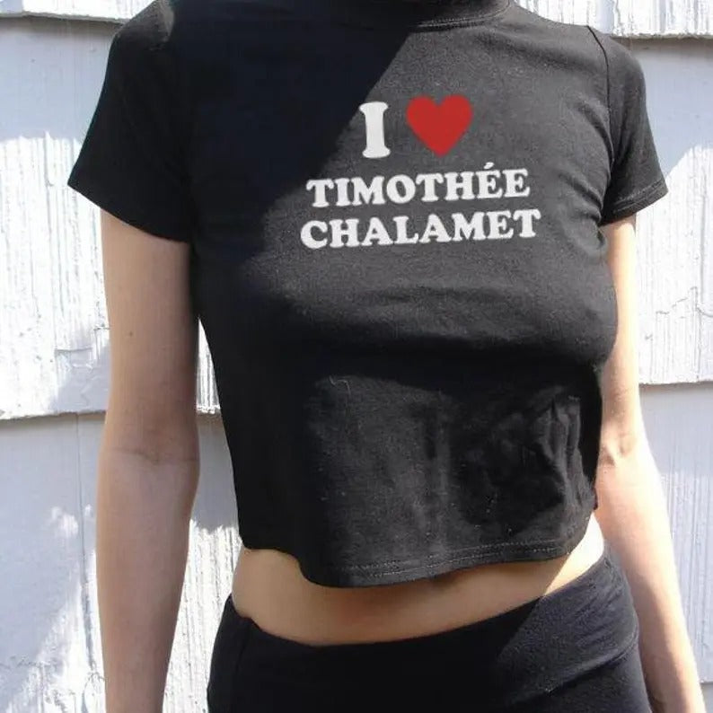 I Heart Timothée Chalamet | Movie TV Actor | I heart | I love | 90s Aesthetic | Grunge Clothing  T-Shirt, I Love Top Tee...