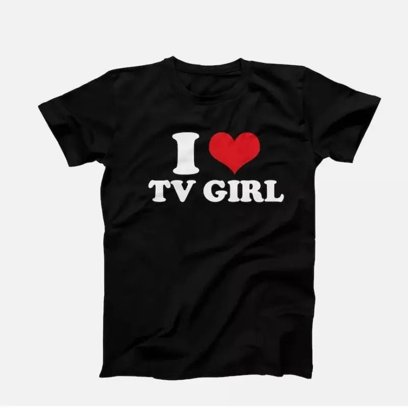 I Heart Tv Girl T-Shirt, I Love TV Girl T Shirt, Tv Girl Artist Shirt Top Womenswear Hoodie, Sweatshirt | GrindPrints.com
