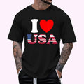I Heart USA I Love USA Fun United States America Regular Fit Letter Round Neck Casual Short Sleeve Crew Neck Shirt Summer Top Daily T-Shirts, Hoodie, Sweatshirt