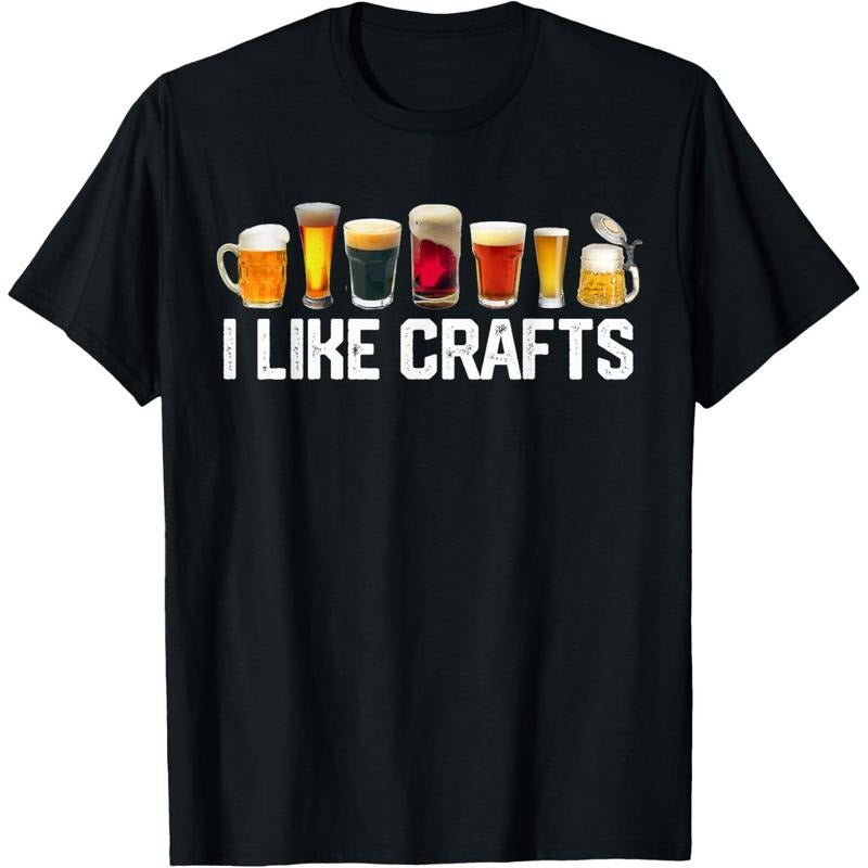 I LIKE CRAFTS Craft Beer Microbrew Hops Funny Gift Dad Men T-Shirt made in us Hoodie, Sweatshirt | GrindPrints.com