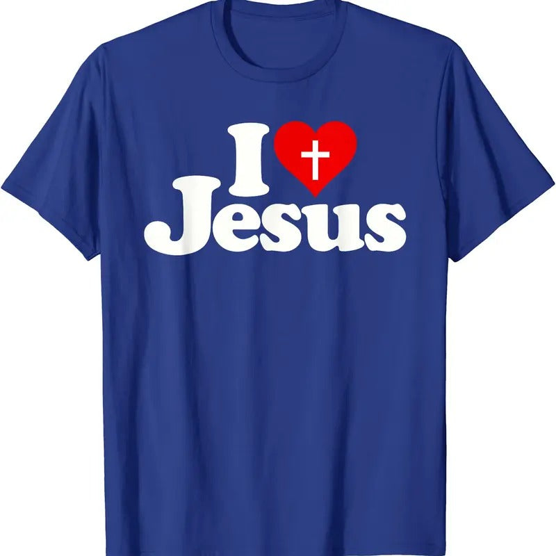 I LOVE JESUS T-Shirt | Unisex Cotton Tee, Size S-5XL Hoodie, Sweatshirt | GrindPrints.com