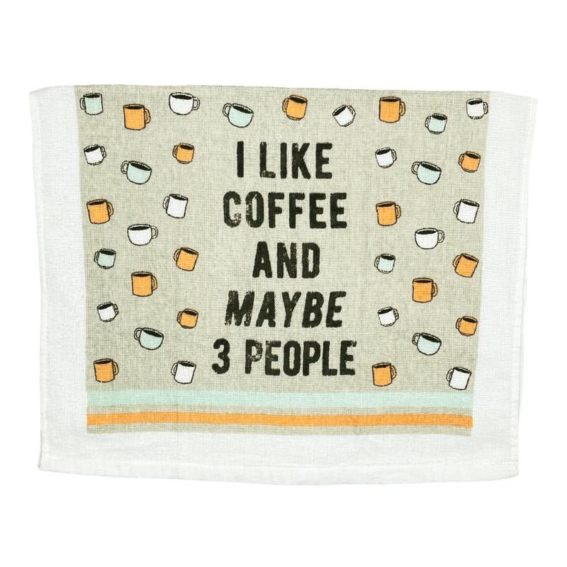 I Like Coffee and Maybe 3 People Funny Caffeine Lovers Tea Towel Funny Dish Towels Soft Adsorbent Tea Towel T-Shirts,...