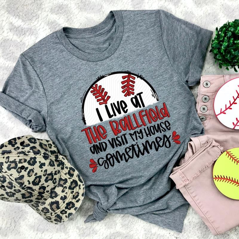 I Live at the Ballfield DTF Transfers - THIS IS NOT A SHIRT Hoodie, Sweatshirt | GrindPrints.com