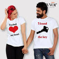 I Locked My Heart I Found The Key Funny Couple Shirt Cotton Fabric Casual Streetstyle Crew Neck Short Sleeve T-Shirt for...