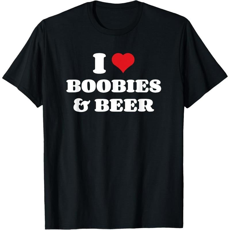 I Love Boobies And Beer Funny Humorous T-Shirt  made in us Hoodie, Sweatshirt | GrindPrints.com