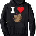 I Love Capybara Pullover Hoodie | Unisex Hooded Sweatshirt T-Shirts | GrindPrints.com