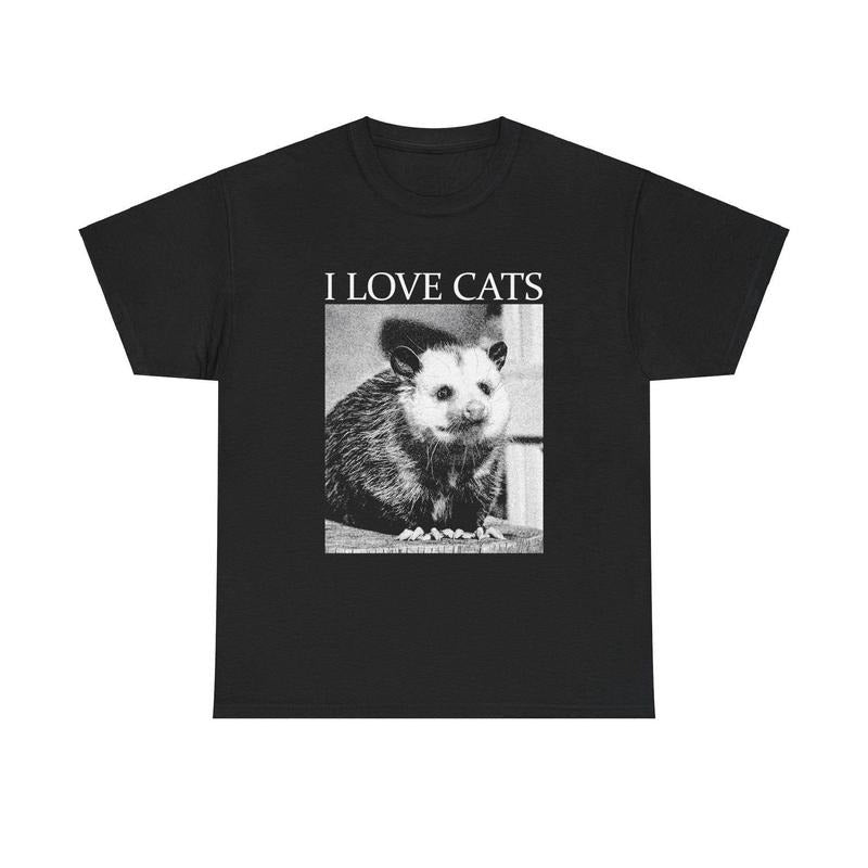 I Love Cats Opossum T-Shirt Hoodie, Sweatshirt | GrindPrints.com