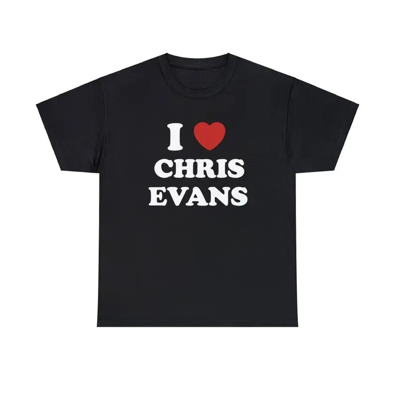 I Love Chris Evans Unisex Tee, I Love T shirt Menswear T-Shirt Hoodie, Sweatshirt | GrindPrints.com