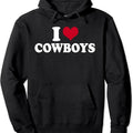 I Love Cowboys Pullover Hoodie | Unisex Hooded Sweatshirt T-Shirts | GrindPrints.com