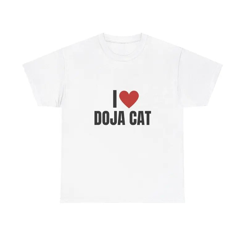 I Love Doja Cat Heavy T-Shirt, Unisex, Gift, Graphic T Shirt, Gift For Him, Gift For Her, Menswear Cotton Classic Casual...