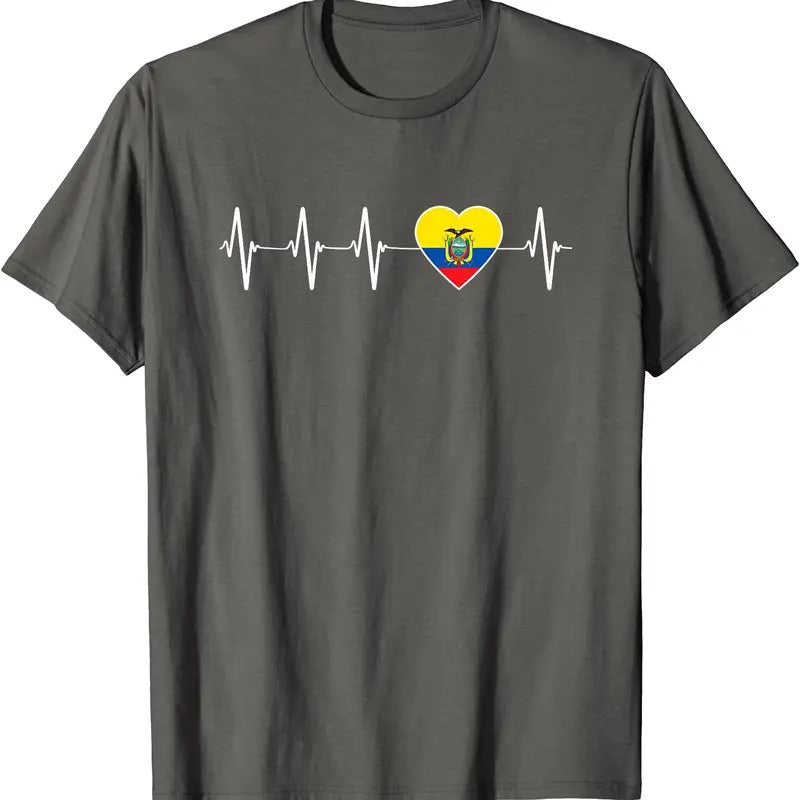 I Love Ecuador Flag Gift T-Shirt | Unisex Cotton Tee, Size S-5XL Hoodie, Sweatshirt | GrindPrints.com