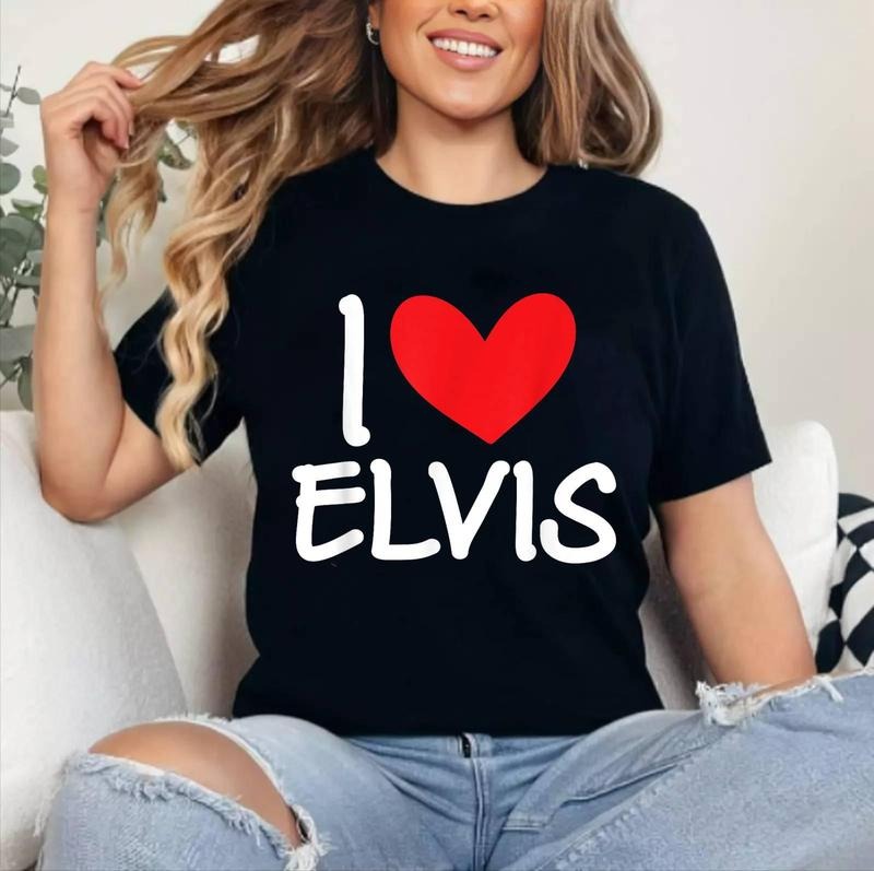 I Love Elvis Name Personalized Guy BFF Friend Heart Cotton 100% Top Womenswear T-Shirts, Hoodie, Sweatshirt