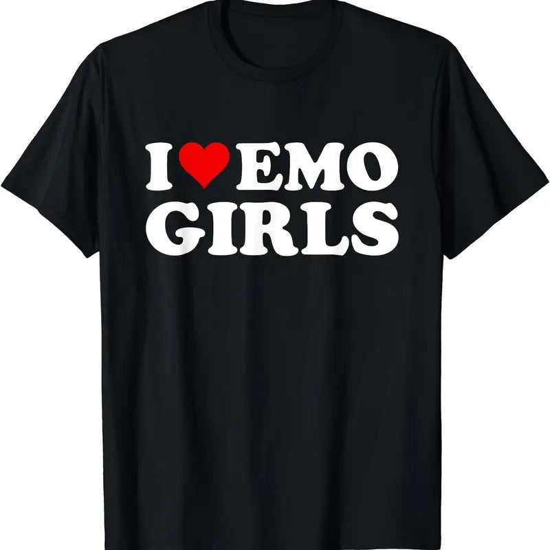 I Love Emo Girls T-Shirt, Unisex Cotton Tee Gifts Hoodie, Sweatshirt | GrindPrints.com