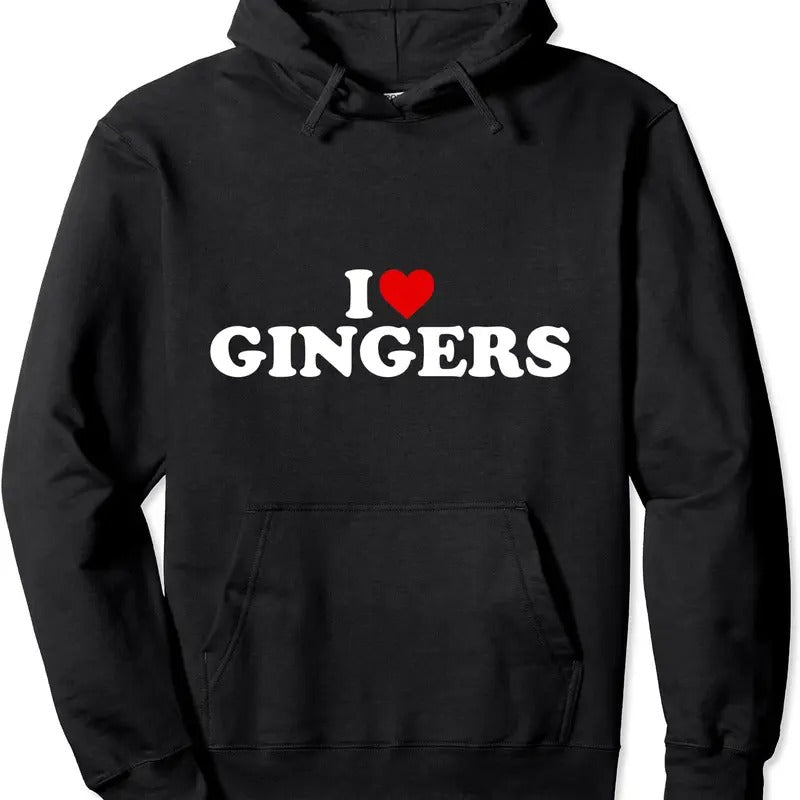 I Love Gingers - Heart Hoodie | Unisex Hooded Sweatshirt T-Shirts | GrindPrints.com