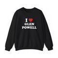 I Love Glen Powell Unisex Sweatshirt, Glen Powell Sweatshirt Menswear Hoodie T-Shirts | GrindPrints.com