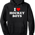 I Love Hockey Boys Pullover Hoodie | Unisex Hooded Sweatshirt T-Shirts | GrindPrints.com
