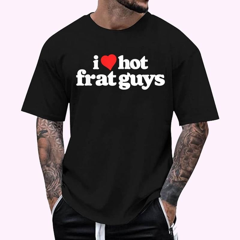 I Love Hot Frat Guys College Funny 80s Vintage Heart T-Shirt
