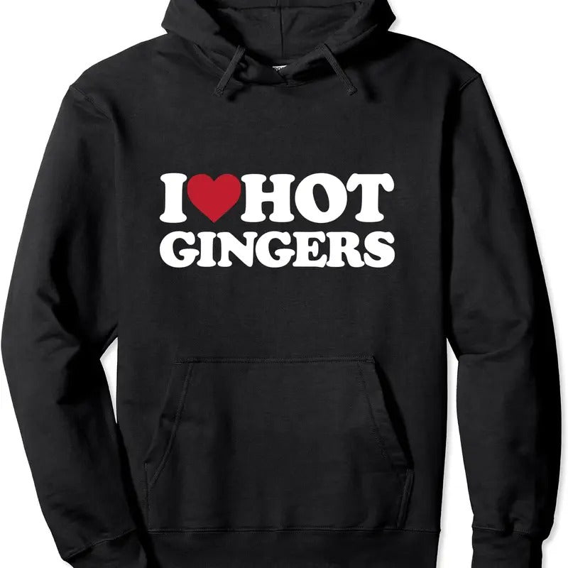 I Love Hot Gingers - I Heart Hot Gingers Hoodie | Unisex Hooded Sweatshirt T-Shirts | GrindPrints.com