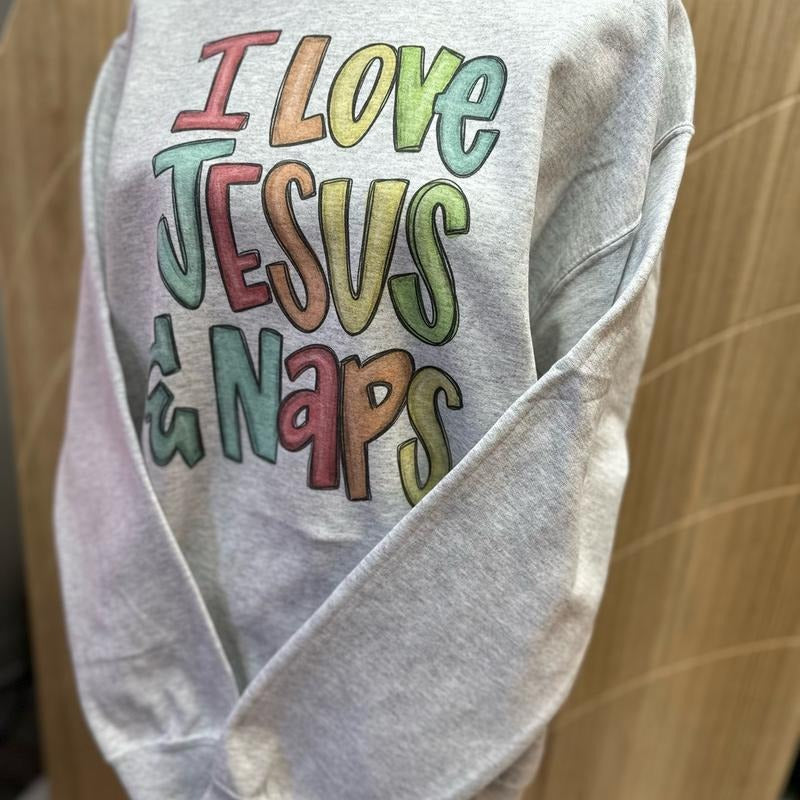 I Love Jesus and Naps Christian Sweatshirt or Tee Hoodie | GrindPrints.com