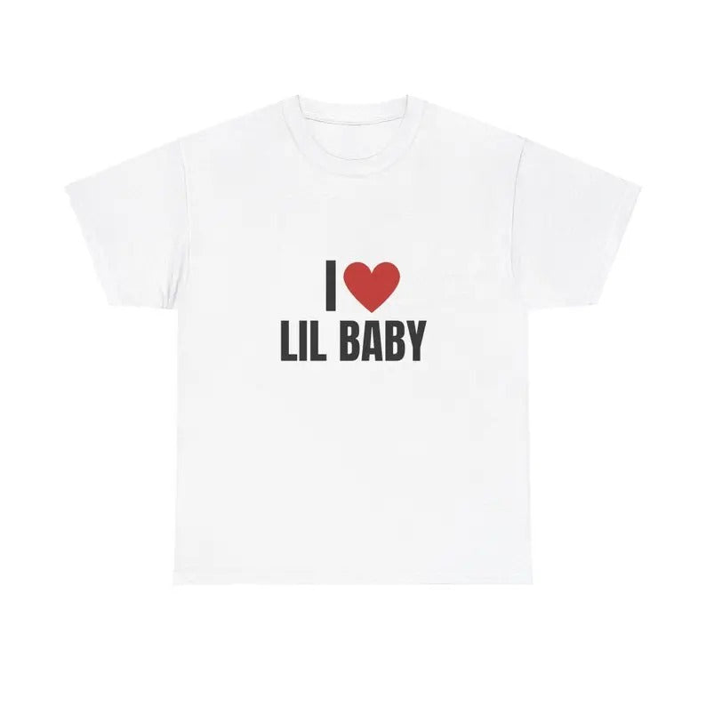 I Love Lil Baby Heavy Him Her Menswear Cotton Classic Casual Basic Short Sleeve T-Shirts, Hoodie, Sweatshirt