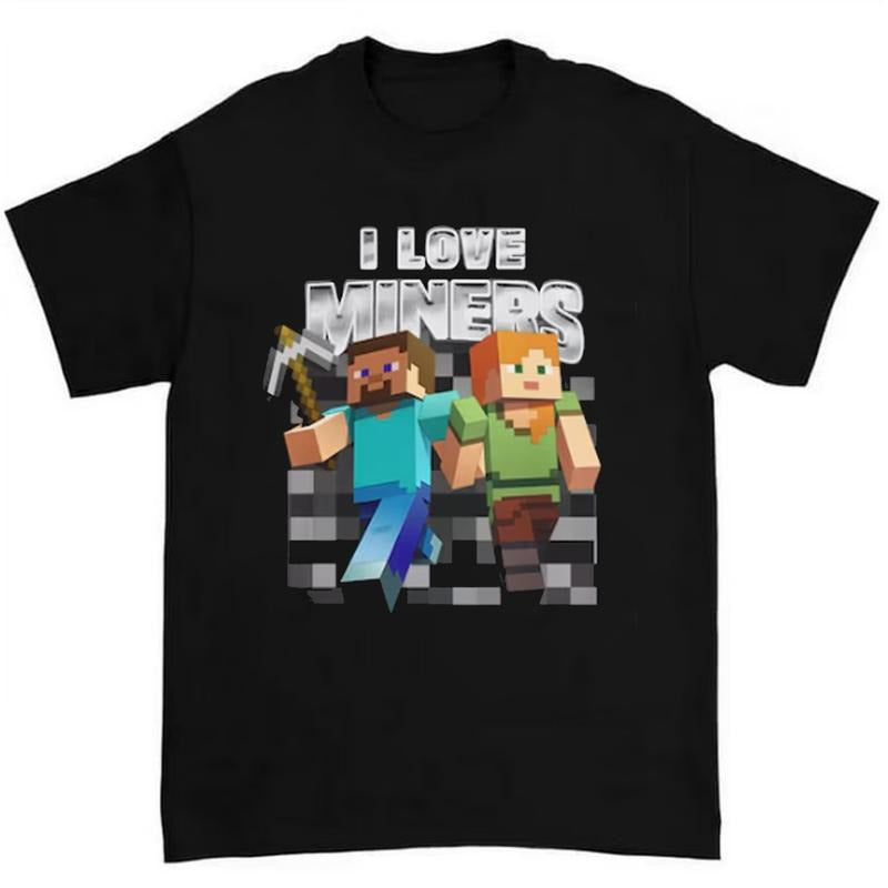I Love Miners T-Shirt Featuring Bold and Funny Steve Craft Design for Gen Z Humor Hoodie, Sweatshirt | GrindPrints.com