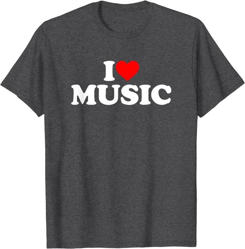 I Love Music T-Shirt | Unisex Cotton Tee, Size S-5XL Hoodie, Sweatshirt | GrindPrints.com