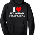 I Love My Asian Girlfriend Heart Hoodie | Unisex Hooded Sweatshirt T-Shirts | GrindPrints.com