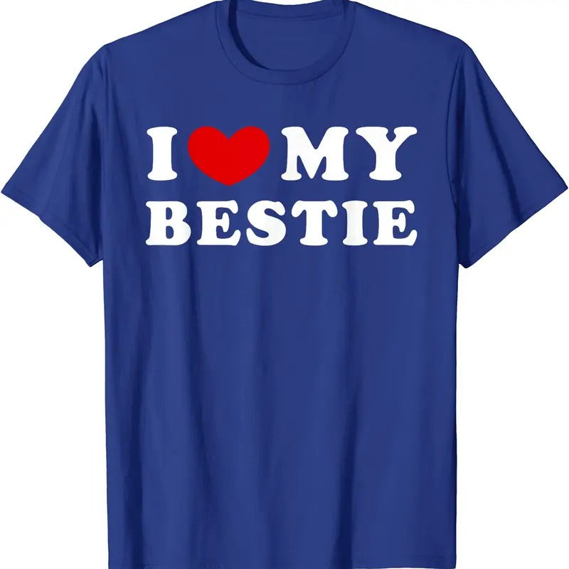 I Love My Bestie Shirt, I Heart My Bestie T-Shirt | Unisex Cotton Tee, Size S-5XL Hoodie, Sweatshirt | GrindPrints.com
