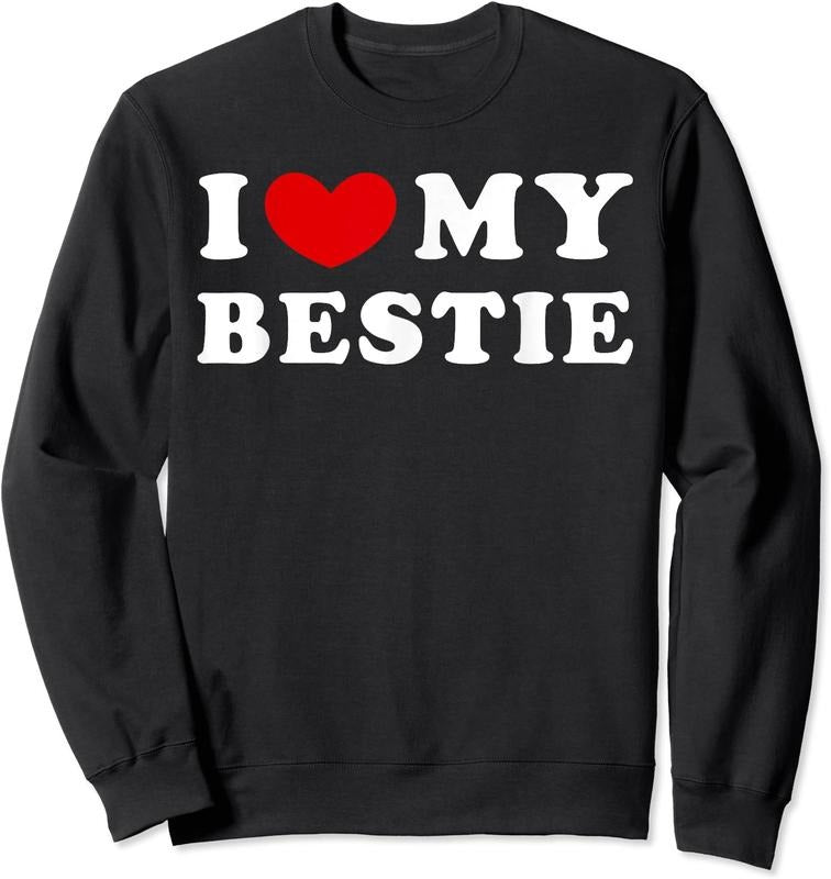 I Love My Bestie Shirt, I Heart My Bestie Unisex Crewneck Sweatshirt Hoodie | GrindPrints.com