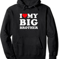 I Love My Big Brother Heart Hoodie | Unisex Hooded Sweatshirt T-Shirts | GrindPrints.com