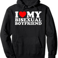 I Love My Bisexual Boyfriend Hoodie | Unisex Hooded Sweatshirt T-Shirts | GrindPrints.com